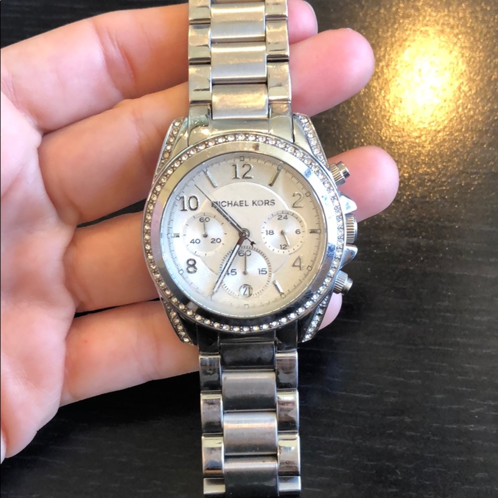 Michael Kors silver/diamond watch